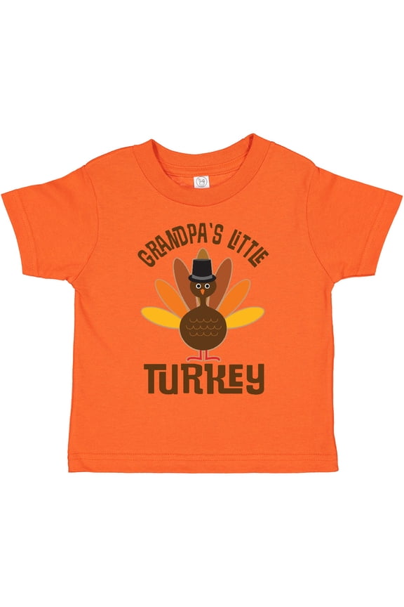 Thanksgiving Grandpa Little Turkey Boys or Girls Toddler T-Shirt