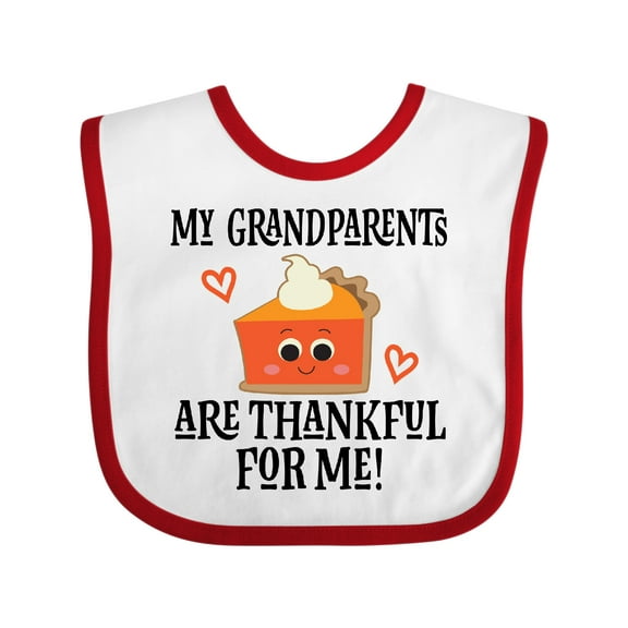 Inktastic Thanksgiving Grandparents Are Thankful Boys or Girls Baby Bib