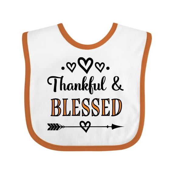 Inktastic Thanksgiving Greeting Thankful Blessed Girls Baby Bib