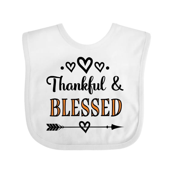 Inktastic Thanksgiving Greeting Thankful Blessed Girls Baby Bib