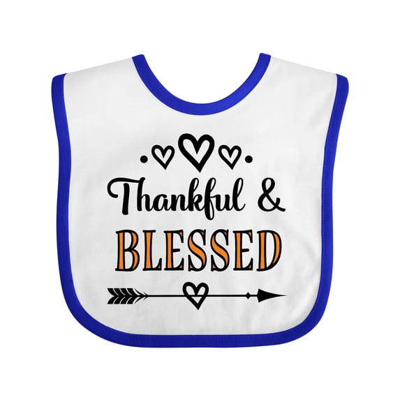 Inktastic Thanksgiving Greeting Thankful Blessed Girls Baby Bib