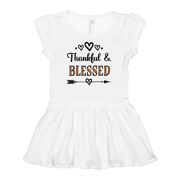 Inktastic Thanksgiving Greeting Thankful Blessed Girls Baby Dress