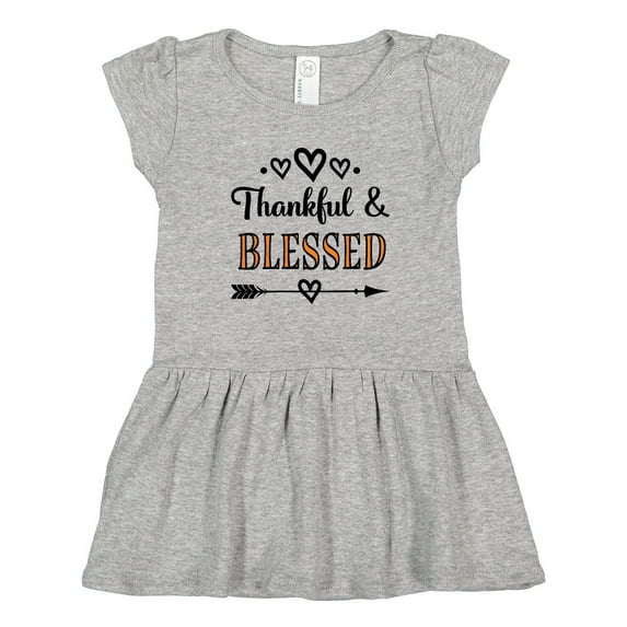 Inktastic Thanksgiving Greeting Thankful Blessed Girls Toddler Dress