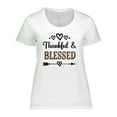 thumbnail image 1 of Inktastic Thanksgiving Greeting Thankful Blessed Women's Plus Size T-Shirt, 1 of 5