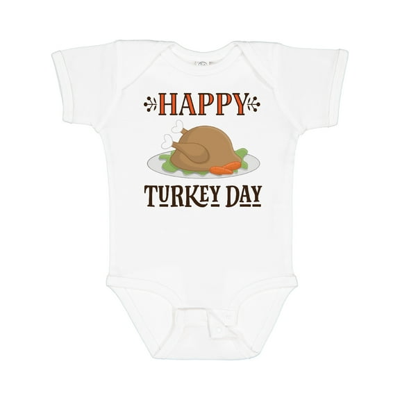 Inktastic Thanksgiving Happy Turkey Day Boys or Girls Baby Bodysuit