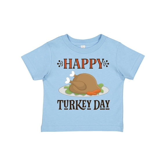 Inktastic Thanksgiving Happy Turkey Day Boys or Girls Toddler T-Shirt