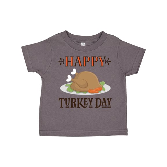 Inktastic Thanksgiving Happy Turkey Day Boys or Girls Toddler T-Shirt