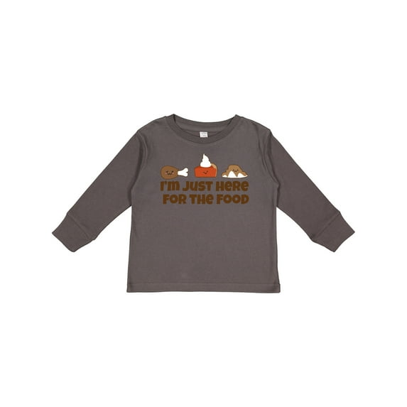 Inktastic Thanksgiving Here for the Food Boys or Girls Long Sleeve Toddler T-Shirt