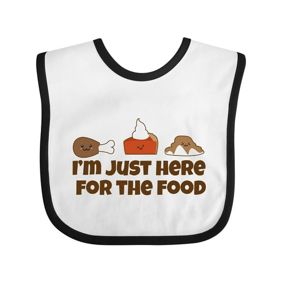 Inktastic Thanksgiving Here for the Food Boys or Girls Baby Bib