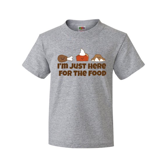 Inktastic Thanksgiving Here for the Food Youth T-Shirt