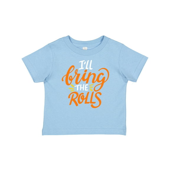 Inktastic Thanksgiving I'll Bring the Rolls in Orange Boys or Girls Baby T-Shirt