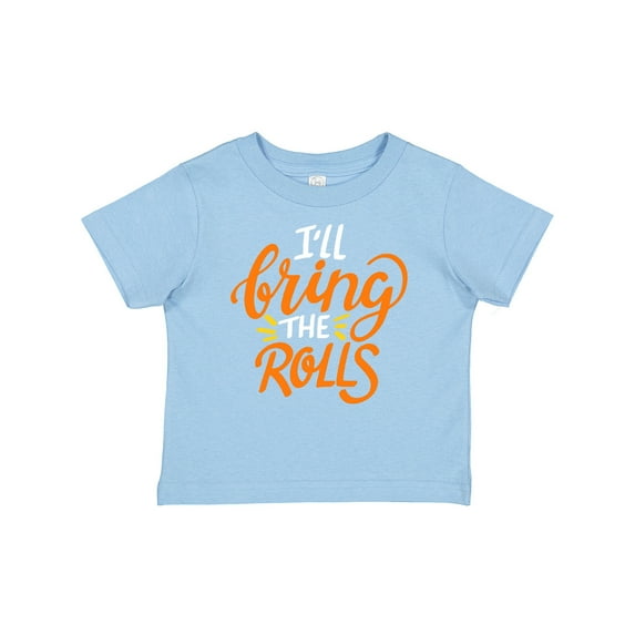 Inktastic Thanksgiving I'll Bring the Rolls in Orange Boys or Girls Baby T-Shirt