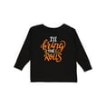 thumbnail image 1 of Inktastic Thanksgiving I'll Bring the Rolls in Orange Boys or Girls Long Sleeve Toddler T-Shirt, 1 of 5