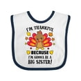 thumbnail image 1 of Inktastic Thanksgiving I'm Thankful Because I'm Gonna Be a Big Sister Girls Baby Bib, 1 of 4