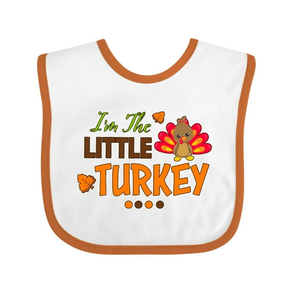Inktastic Thanksgiving Im the Little Turkey Boys or Girls Baby Bib