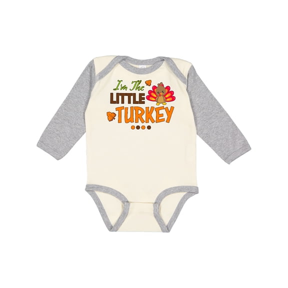 Inktastic Thanksgiving Im the Little Turkey Boys or Girls Long Sleeve Baby Bodysuit