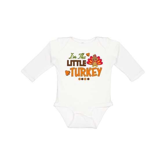 Inktastic Thanksgiving Im the Little Turkey Boys or Girls Long Sleeve Baby Bodysuit