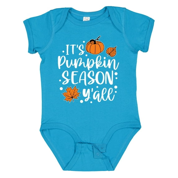 Inktastic Thanksgiving It's Pumpkin Season Y'all with Fall Leaves Boys or Girls Baby Bodysuit