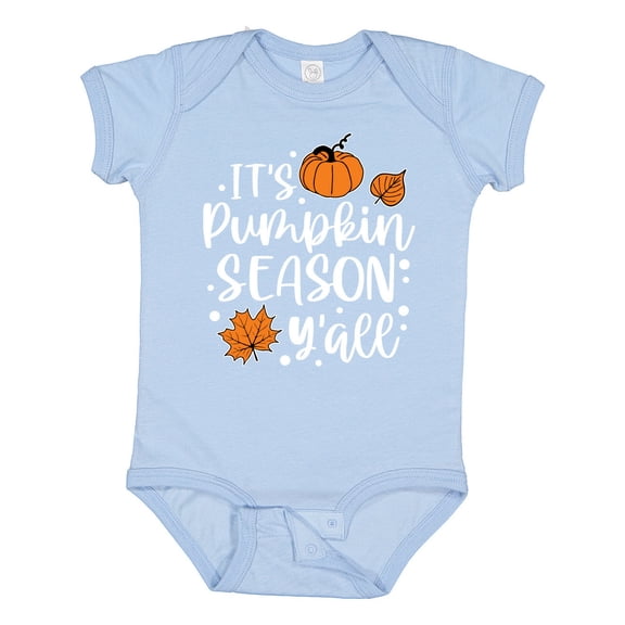 Inktastic Thanksgiving It's Pumpkin Season Y'all with Fall Leaves Boys or Girls Baby Bodysuit