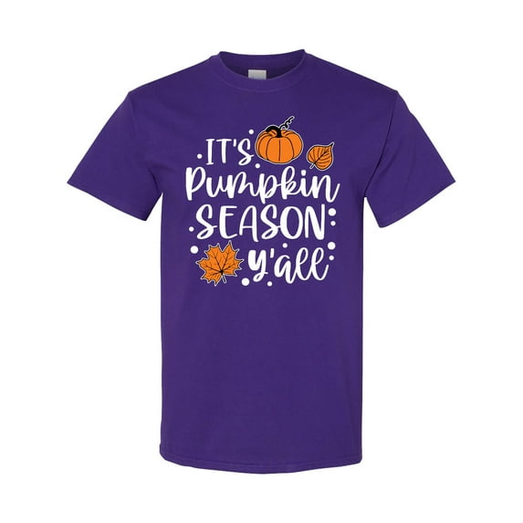 Inktastic Thanksgiving It's Pumpkin Season Y'all with Fall Leaves T-Shirt