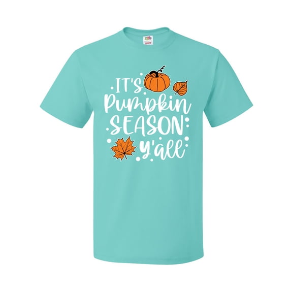 Inktastic Thanksgiving It's Pumpkin Season Y'all with Fall Leaves T-Shirt