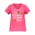 thumbnail image 1 of Inktastic Thanksgiving It's Pumpkin Season Y'all with Fall Leaves Women's Plus Size V-Neck T-Shirt, 1 of 4