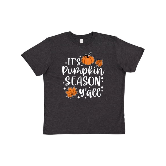Inktastic Thanksgiving It's Pumpkin Season Y'all with Fall Leaves Youth T-Shirt