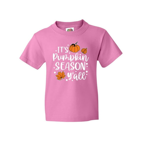 Inktastic Thanksgiving It's Pumpkin Season Y'all with Fall Leaves Youth T-Shirt