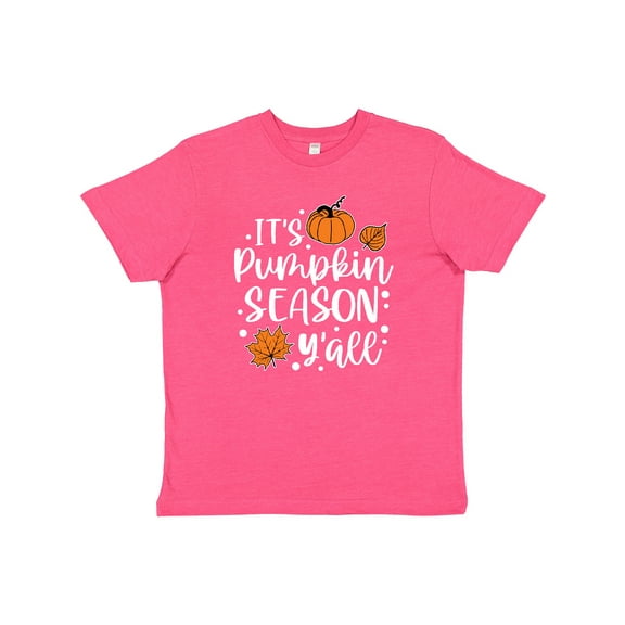 Inktastic Thanksgiving It's Pumpkin Season Y'all with Fall Leaves Youth T-Shirt