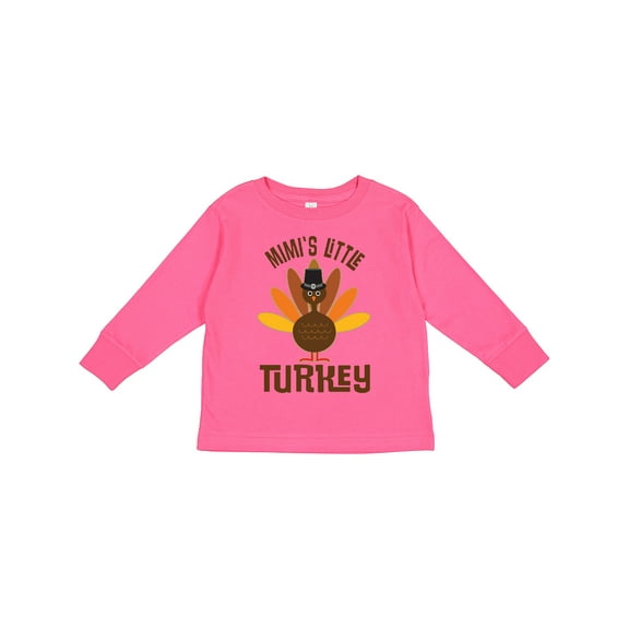 Inktastic Thanksgiving Mimi Little Turkey Boys or Girls Long Sleeve Toddler T-Shirt