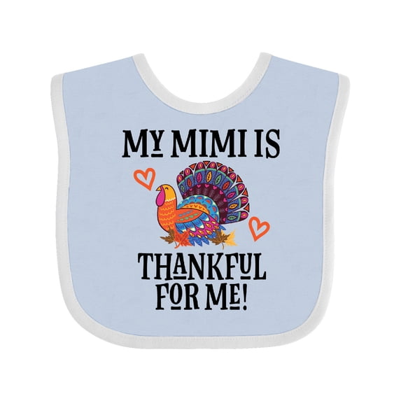 Inktastic Thanksgiving Mimi Thankful for Me Turkey Boys or Girls Baby Bib