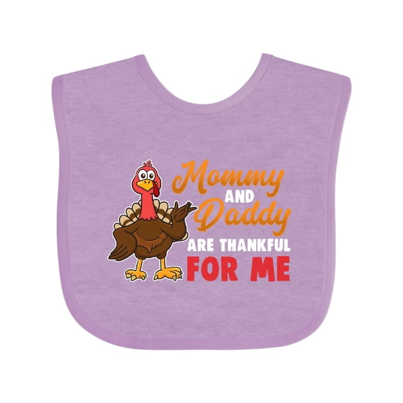 Inktastic Thanksgiving Mommy Daddy Thankful for Me Boys or Girls Baby Bib