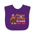 thumbnail image 1 of Inktastic Thanksgiving Mommy Daddy Thankful for Me Boys or Girls Baby Bib, 1 of 4
