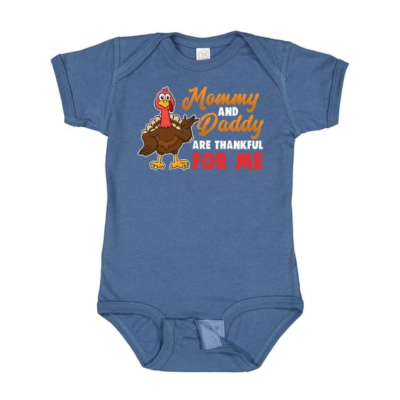 Inktastic Thanksgiving Mommy Daddy Thankful for Me Boys or Girls Baby Bodysuit