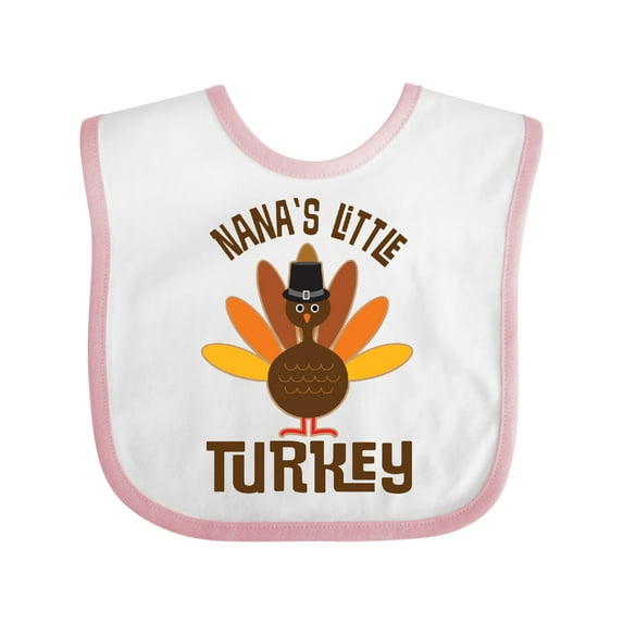 Inktastic Thanksgiving Nana Little Turkey Boys or Girls Baby Bib