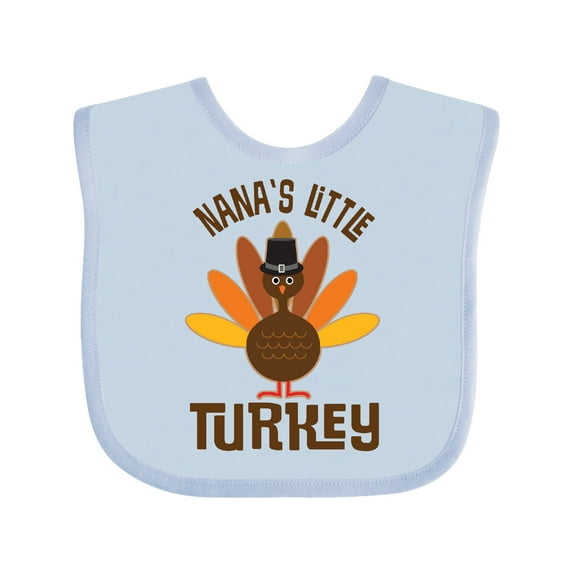 Inktastic Thanksgiving Nana Little Turkey Boys or Girls Baby Bib