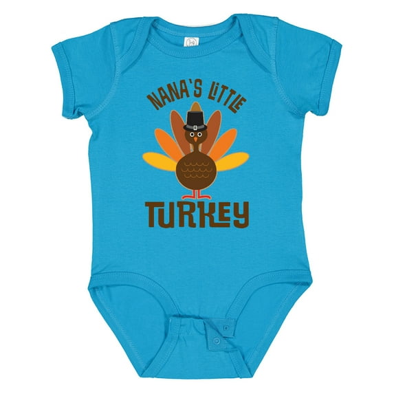 Inktastic Thanksgiving Nana Little Turkey Boys or Girls Baby Bodysuit