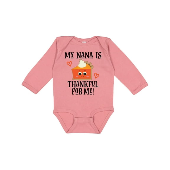 Inktastic Thanksgiving Nana Thankful for Me Boys or Girls Long Sleeve Baby Bodysuit
