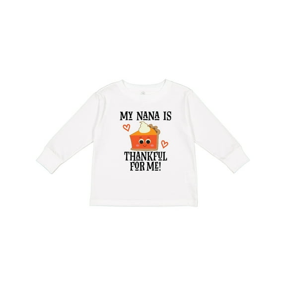 Inktastic Thanksgiving Nana Thankful for Me Boys or Girls Long Sleeve Toddler T-Shirt
