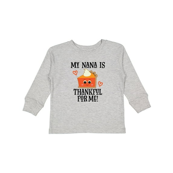 Inktastic Thanksgiving Nana Thankful for Me Boys or Girls Long Sleeve Toddler T-Shirt