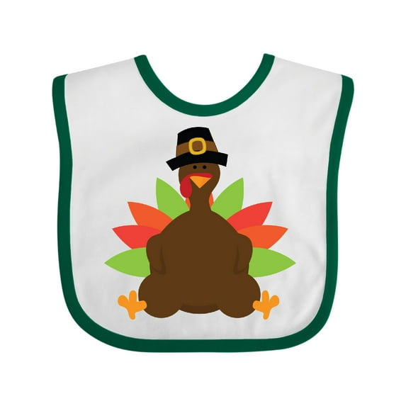 Inktastic Thanksgiving Pilgrim Turkey Boys or Girls Baby Bib