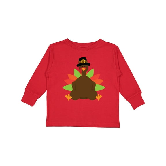 Inktastic Thanksgiving Pilgrim Turkey Boys or Girls Long Sleeve Toddler T-Shirt