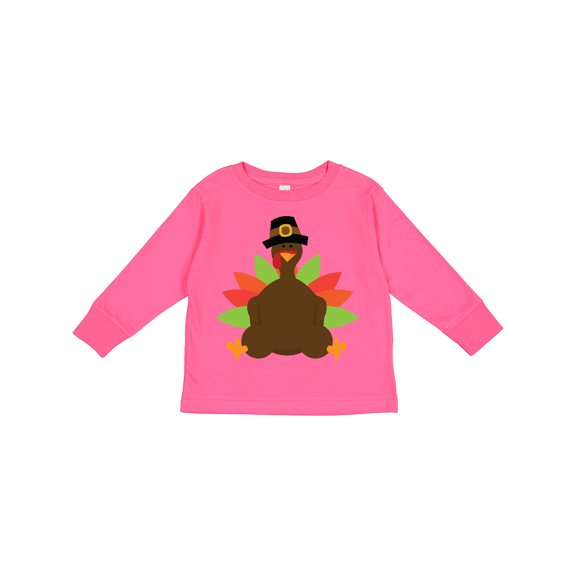 Inktastic Thanksgiving Pilgrim Turkey Boys or Girls Long Sleeve Toddler T-Shirt