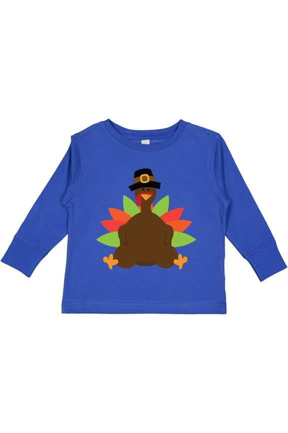 Thanksgiving Pilgrim Turkey Boys or Girls Long Sleeve Toddler T-Shirt
