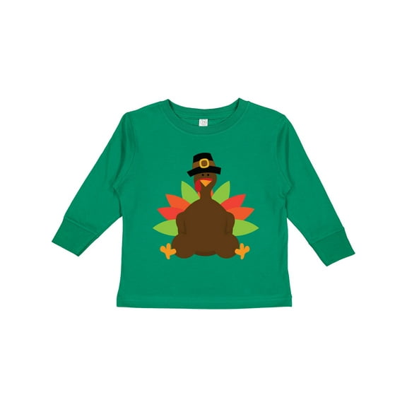 Inktastic Thanksgiving Pilgrim Turkey Boys or Girls Long Sleeve Toddler T-Shirt