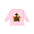 thumbnail image 1 of Inktastic Thanksgiving Pilgrim Turkey Boys or Girls Long Sleeve Toddler T-Shirt, 1 of 5