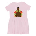 thumbnail image 1 of Inktastic Thanksgiving Pilgrim Turkey Girls Toddler Dress, 1 of 5