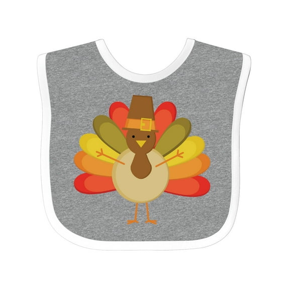 Inktastic Thanksgiving Pilgrim Turkey Holiday Boys or Girls Baby Bib
