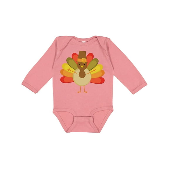 Inktastic Thanksgiving Pilgrim Turkey Holiday Boys or Girls Long Sleeve Baby Bodysuit