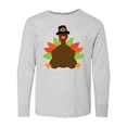 thumbnail image 1 of Inktastic Thanksgiving Pilgrim Turkey Long Sleeve Youth T-Shirt, 1 of 5